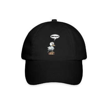 Seagull speech bubble Delulu - Baseball Cap - black/black - Front