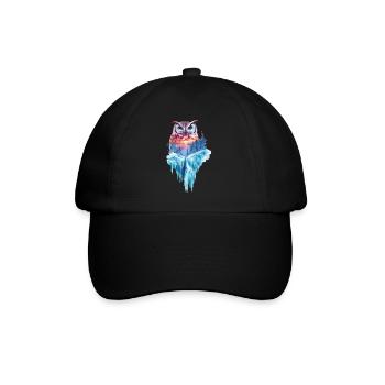Eule - Baseballkappe - Schwarz/Schwarz - Vorne