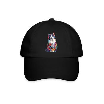 Stoffpuppe - Baseballkappe - Schwarz/Schwarz - Vorne