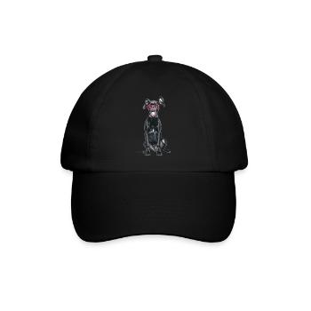 Deutsche Dogge - Baseballkappe - Schwarz/Schwarz - Vorne