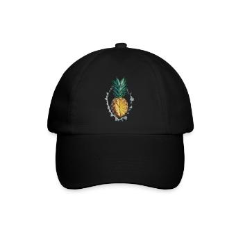 Ananas - Baseballkappe - Schwarz/Schwarz - Vorne