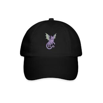 Katzendrache - Baseballkappe - Schwarz/Schwarz - Vorne