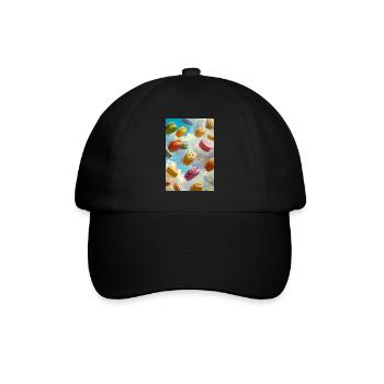 Colorful Macarons in the Sky - Baseball Cap - black/black - Front