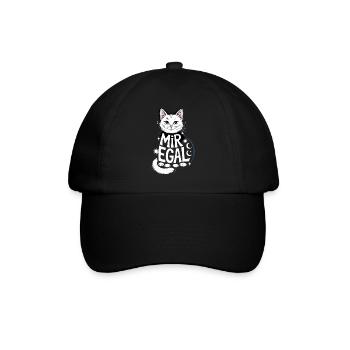 Mir Egal Katze Mond Sterne Humorvoller Stil - Baseballkappe - Schwarz/Schwarz - Vorne