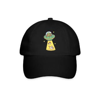 Funny Alien Abducts Tea and Teapot - Baseball Cap - black/black - Front