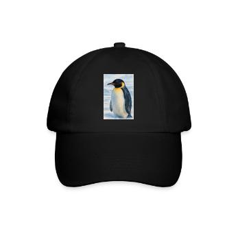 Aquarelle Pingouin au bord de la mer - Casquette classique - noir/noir - Devant