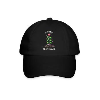 Schritt für Schritt: Level Up Familie | Patchwork - Baseballkappe - Schwarz/Schwarz - Vorne
