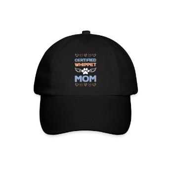 Zertifizierte Whippet Mama - Baseballkappe - Schwarz/Schwarz - Vorne