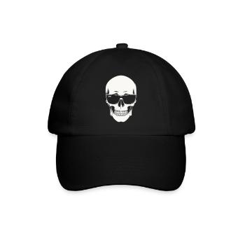 Skeleton with sunglasses in black and white vector - Baseball Cap - black/black - Front