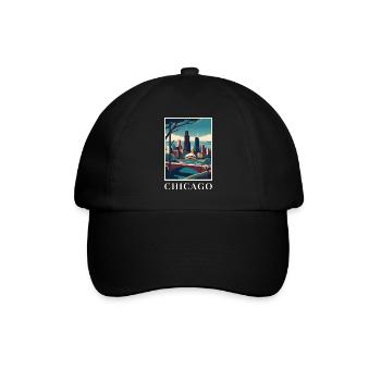 Affiche Chicago Illinois Skyline Deco Vista - Casquette classique - noir/noir - Devant