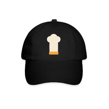 Chapeau de chef, chef, chef, maître du grill, cadeau - Casquette classique - noir/noir - Devant
