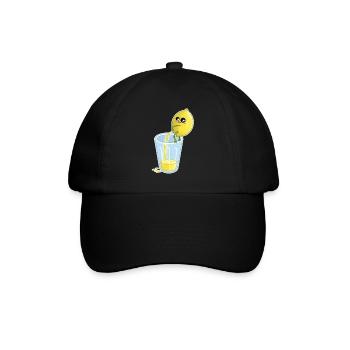Zitrone macht Saft – Lustiger Cartoon - Baseballkappe - Schwarz/Schwarz - Vorne