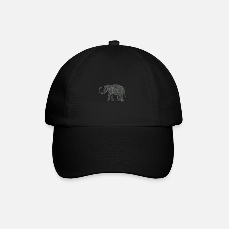 Elefant - Baseballkappe - Schwarz/Schwarz