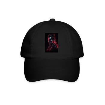 Neon Cyber Warrior Portrait #2 - Baseballkappe - Schwarz/Schwarz - Vorne