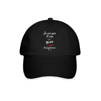 Je n'ai pas 31 ans cadeau d anniversaire - Casquette classique - noir/noir - Devant