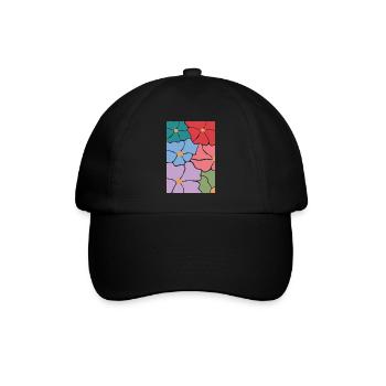 Fleurs de flore bohème - Casquette classique - noir/noir - Devant