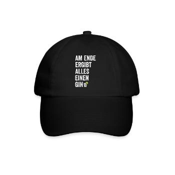 Am Ende Ergibt Alles Einen Gin - Gin Drink - Baseballkappe - Schwarz/Schwarz - Vorne