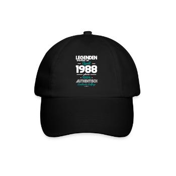 35. Geburtstag - Legenden wurden im April 1988 - Baseballkappe - Schwarz/Schwarz - Vorne