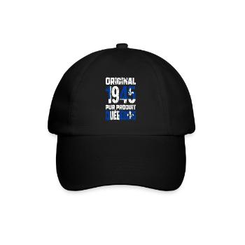 Anniversaire 80 ans - Original 1945 - Québécois - Casquette classique - noir/noir - Devant