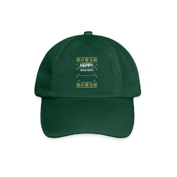Happy Hockeydays - Ugly Christmas - Baseballkappe - Flaschengrün - Vorne