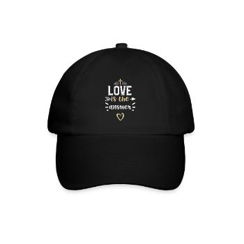 L’amour est la réponse - Jésus - Casquette classique - noir/noir - Devant