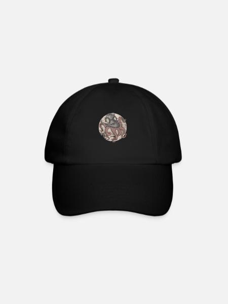 Octopus in diving helmet - Baseball Cap - black/black