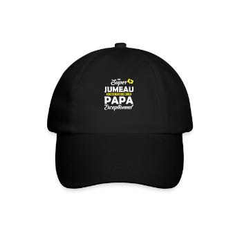 super jumeau - papa exceptionnel / futur papa - Casquette classique - noir/noir - Devant