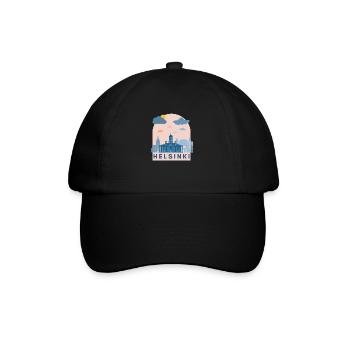 Finland Helsinki Logo Design Europe Gift - Baseball Cap - black/black - Front