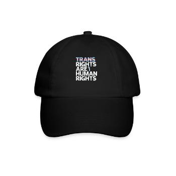 LBGT Flag Gay Pride Trans rights are human rights - Baseball Cap - black/black - Front