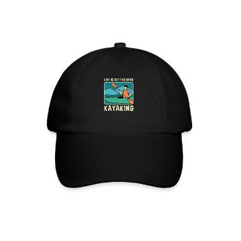 Life With Kayaking Paddling Water Sports Kayak - Baseball Cap - black/black - Front