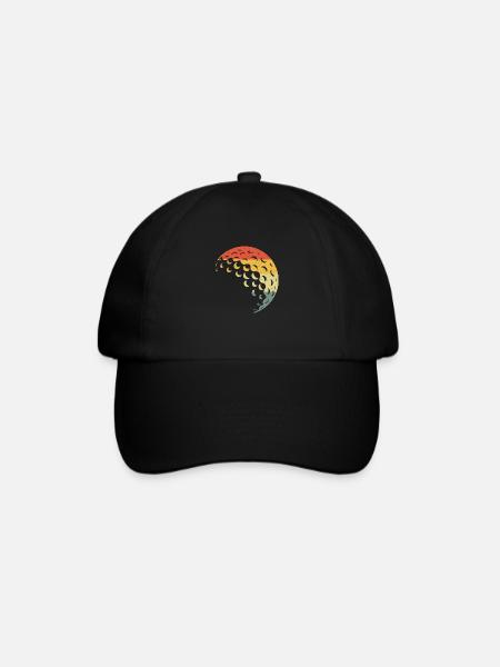 Golf ball vintage retro - Baseball Cap - black/black