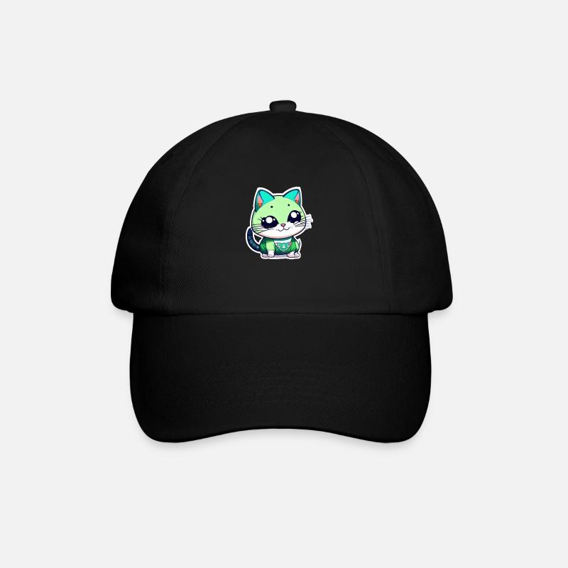 un mignon petit chat kawaii - manga - Casquette classique - noir/noir
