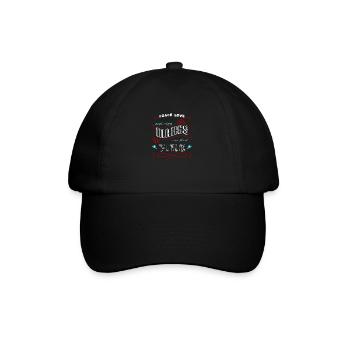 peace sign funny quote 1960s present idea wine - Baseball Cap - black/black - Front