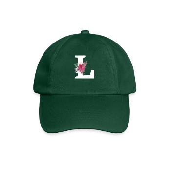 Letter l floral - Baseball Cap - bottle green - Front