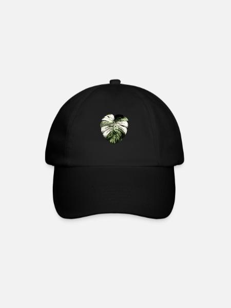 Monstera deliciosa albo variegata Fan - Baseballkappe - Schwarz/Schwarz