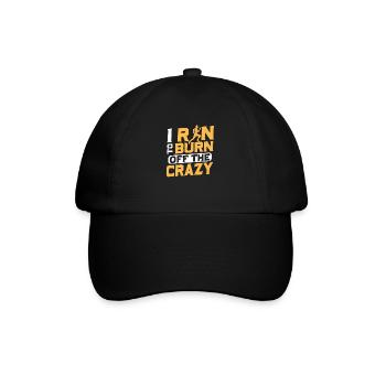 I Run To Burn Of The Crazy Running Marathon Trail - Baseball Cap - black/black - Front