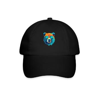 Bill the bespectacled bear - Baseball Cap - black/black - Front