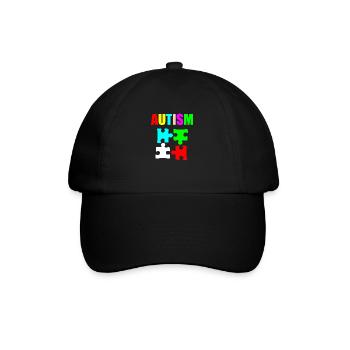 Autismus hell - Baseballkappe - Schwarz/Schwarz - Vorne