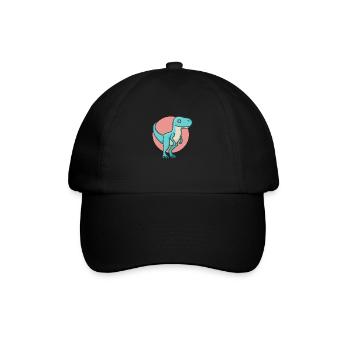 hugadino Velociraprot, Dino, süßer Dinosaurier - Baseballkappe - Schwarz/Schwarz - Vorne