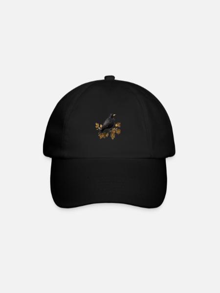 Amsel - Baseballkappe - Schwarz/Schwarz
