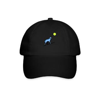 wolf mond - Baseballkappe - Schwarz/Schwarz - Vorne