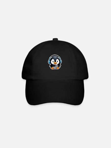Cute Penguin - Baseball Cap - black/black