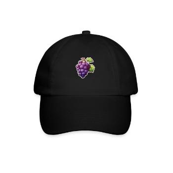 Weinreben blau - Baseballkappe - Schwarz/Schwarz - Vorne
