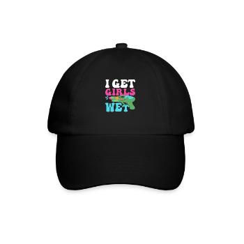 I Get Girls Wet Squirt Gun Summer Water Fun - Baseball Cap - black/black - Front
