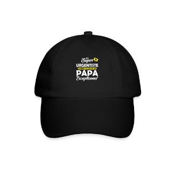 papa et urgentiste / futur papa exceptionnel - Casquette classique - noir/noir - Devant