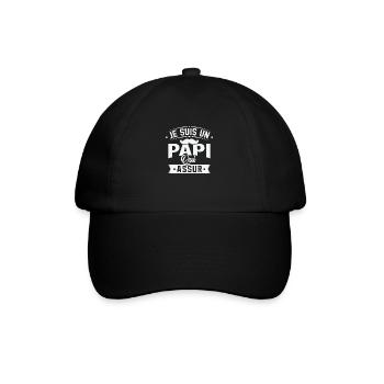 Je suis un Papi qui assure, Cadeau grand père - Casquette classique - noir/noir - Devant