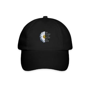 Behandele die Welt gut! Gänseblümchen Klimaschutz - Baseballkappe - Schwarz/Schwarz - Vorne