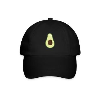 Avocado Kostüm Faschingskostüm Fasching Avocados - Baseballkappe - Schwarz/Schwarz - Vorne
