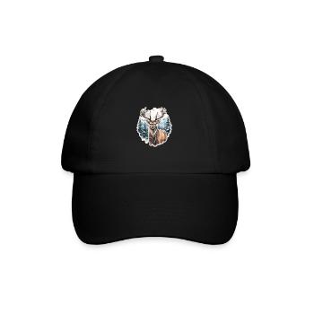 Winter landscape with deer - Baseball Cap - black/black - Front