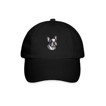 Französische Bulldogge Hund Mops - Baseballkappe - Schwarz/Schwarz - Vorne